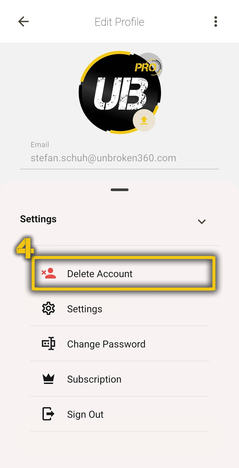 Step 4 - Delete Account